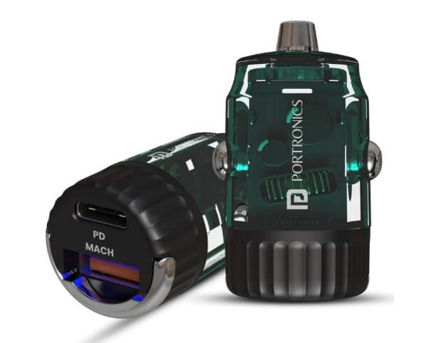 Portronics 36W Fast Car Charger (Transparent)