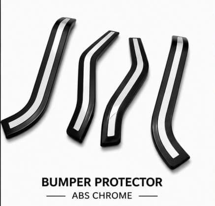 Chrome Bumper Protector Guard for Toyota Innova Hycross (2022 Onwards) | Front & Rear Corner Protection | Set of 4