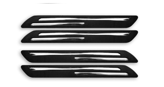 Front & Rear Car DoubleChrome Bumper Safety Guard Protector Pack of 4 Pcs Compatible with All Cars